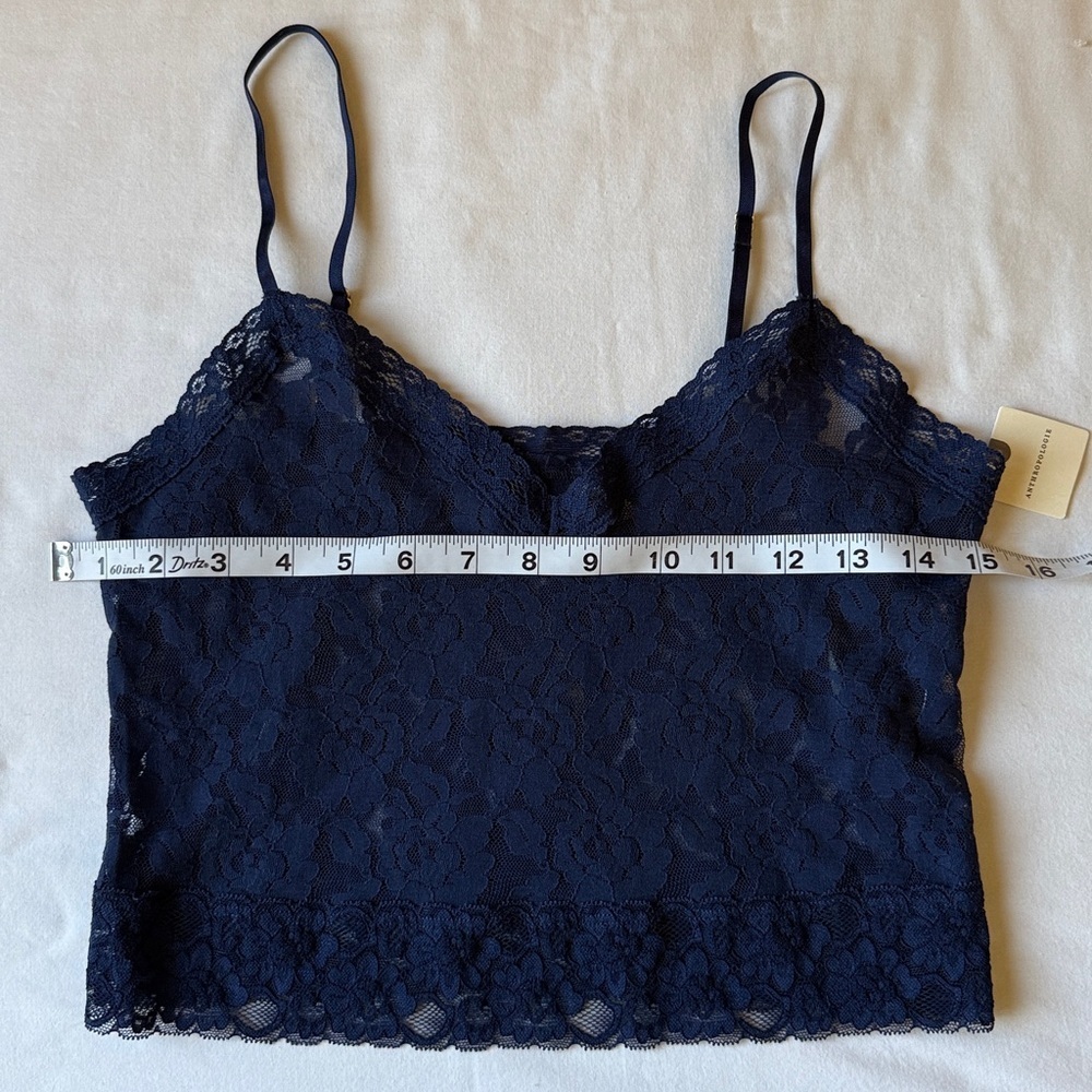 Anthropologie Navy Lace Cropped Cami - Picture 8 of 12